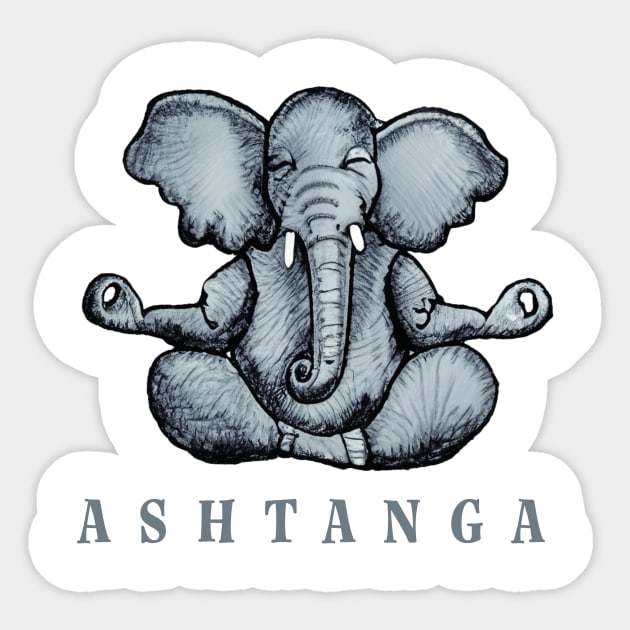 Ashtanga Yoga Elephant Sticker by TomiTee